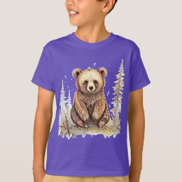 Camiseta Un oso lindo - Diseño artístico de ilustracion