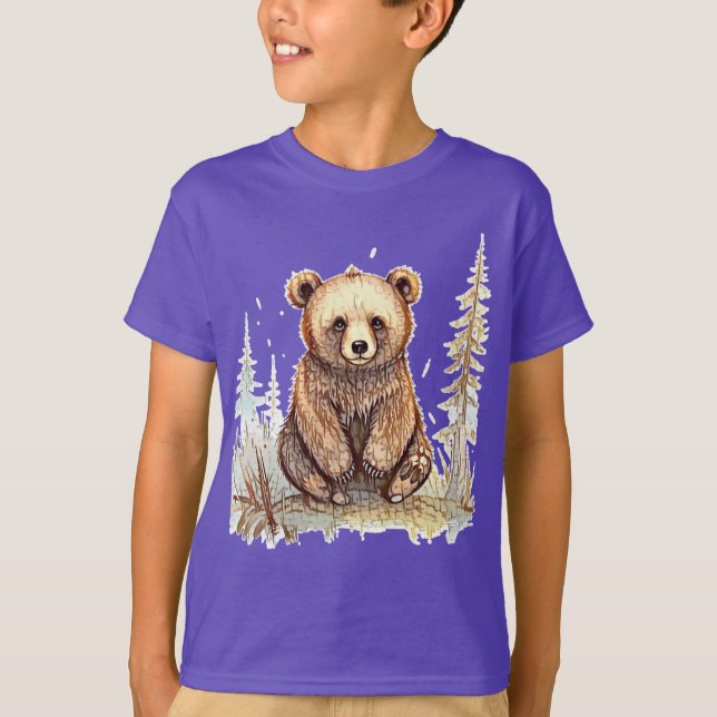 Camiseta Un oso lindo - Diseño artístico de ilustracion (Anverso)