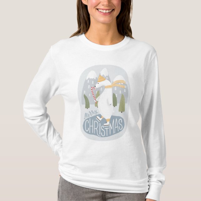 Camiseta Un oso polar Navidad. Animales de invierno diverti (Anverso)
