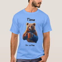 Un oso sostiene una taza de café humeante