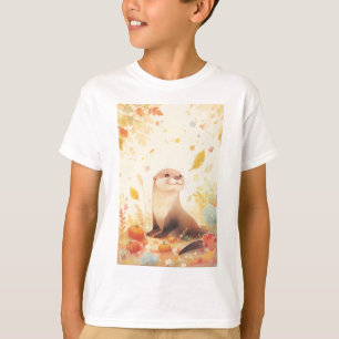 Camiseta Un Otoño Caprichoso con Nutria y Calabazas
