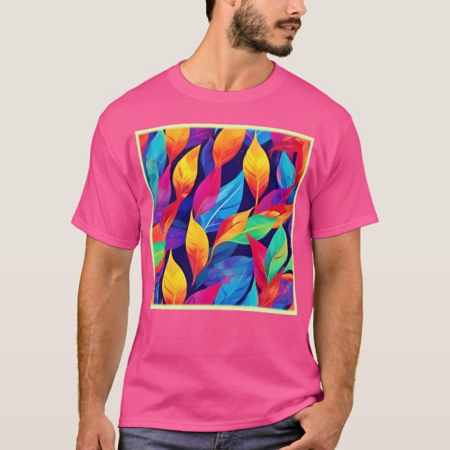 Camiseta Un otoño vibrante deja arte abstracto (Anverso)