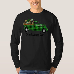 Camiseta Un padre afortunado Green Plaid Truck Shamrock St