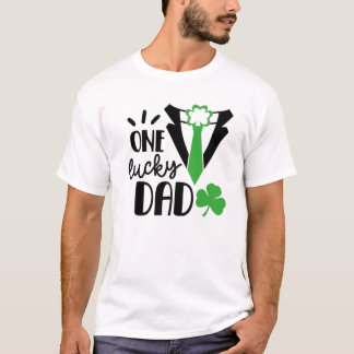 Camiseta Un padre afortunado Green St Patrones Day Hombres