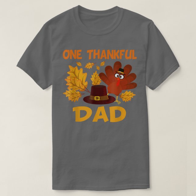 Camiseta Un Padre Agradecido Otoño Cae En Turquía Gracias. (Diseño del anverso)