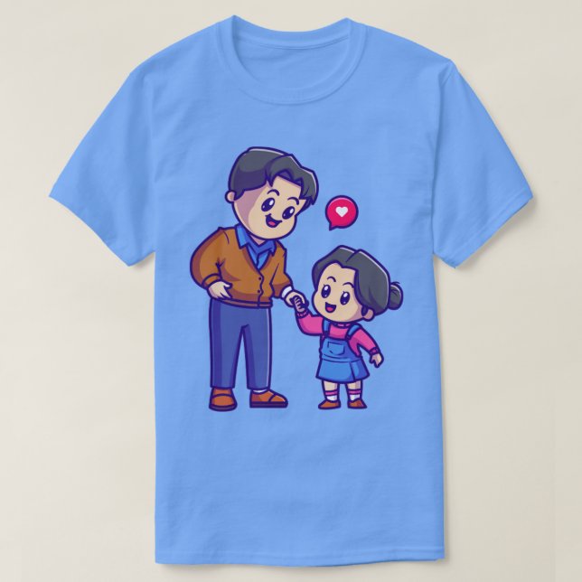 Camiseta Un padre amable con un Personalizado de la pequeña (Diseño del anverso)