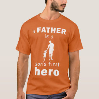 Camiseta Un padre es un hijo primero héroe retro
