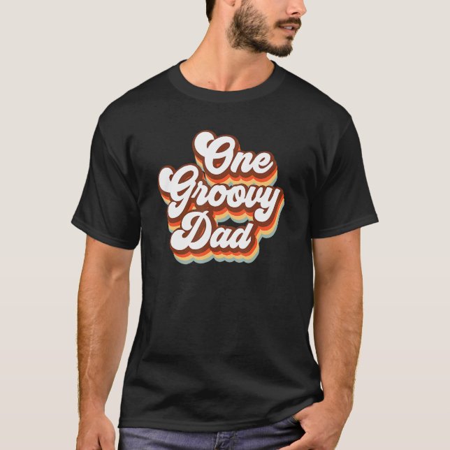 Camiseta Un padre groovy retro papi hippie cumpleaños 70 Gr (Anverso)