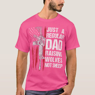 Camiseta Un Padre Regular Criando Lobos No Pistolas De Ovej