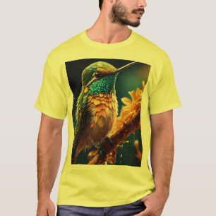 Camiseta Un pájaro en un árbol, alzando en el bosque silves