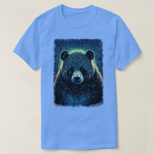 Camiseta Un panda con líneas y puntos de luz (Diseño del anverso)