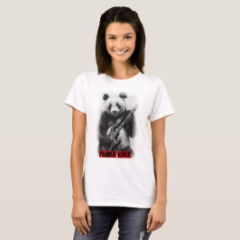 Camiseta Un panda toca Rock con guitarra eléctrica sobre ne