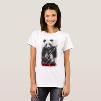 Camiseta Un panda toca Rock con guitarra eléctrica sobre ne