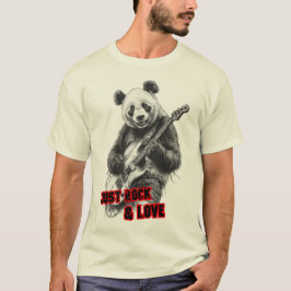 Camiseta Un panda tocando Rock con guitarra eléctrica sobre