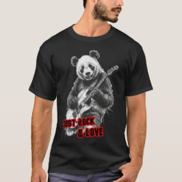 Camiseta Un panda tocando Rock con guitarra eléctrica sobre