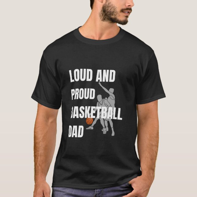 Camiseta Un papá de baloncesto fuerte y orgulloso (Anverso)
