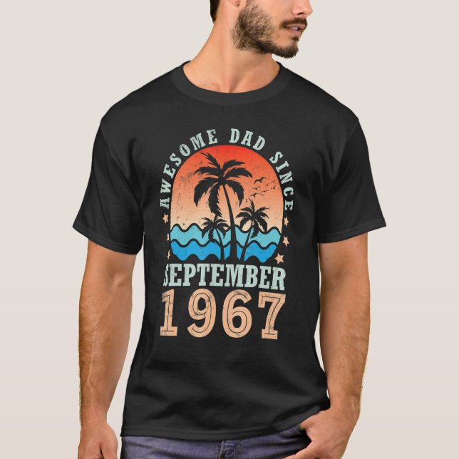Camiseta Un Papá Increíble Desde Septiembre De 1967 Feliz C (Anverso)