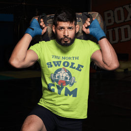 Camiseta Un Papá Noel musculoso levanta un grito