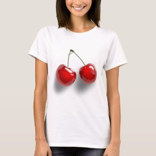 Camiseta Un par de dos cerezas rojas del hockey shinny en
