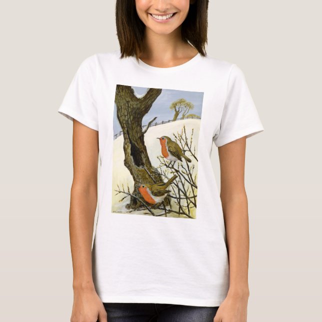Camiseta Un par de petirrojos (Anverso)