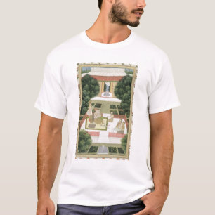 Camiseta Un par en un jardín que escucha la música con