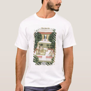 Camiseta Un par en un jardín que escucha la música con