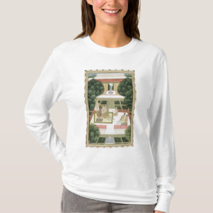 Camiseta Un par en un jardín que escucha la música con