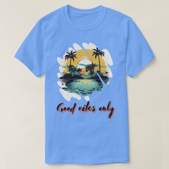 Camiseta Un paraíso tropical con palmeras y llanto (Diseño del anverso)