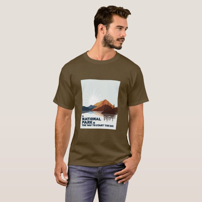 Camiseta Un parque nacional es una manera de empezar el día (Anverso completo)