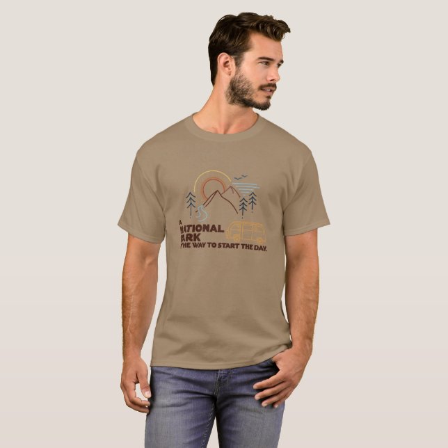 Camiseta Un parque nacional es una manera de empezar el día (Anverso completo)