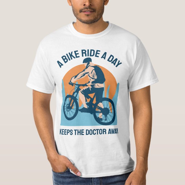 Camiseta Un paseo en bicicleta por día mantiene al Médico a (Anverso)