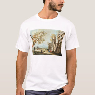 Camiseta Un pastor con las cabras y otras figuras entre el