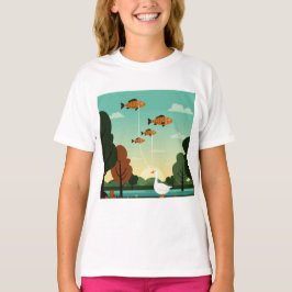 Camiseta Un pato y cuatro peces