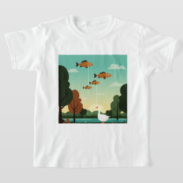 Camiseta Un pato y cuatro peces