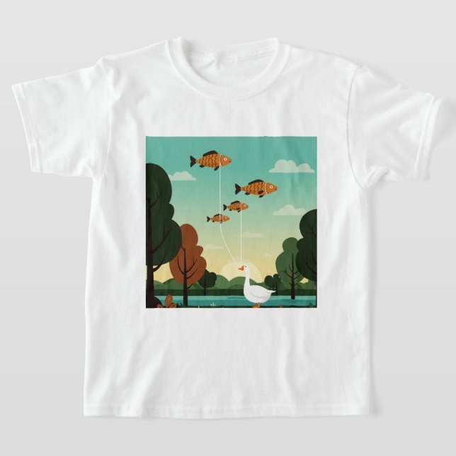 Camiseta Un pato y cuatro peces (Distribución)