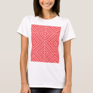 Camiseta Un patrón simétrico con rojo, naranja y p