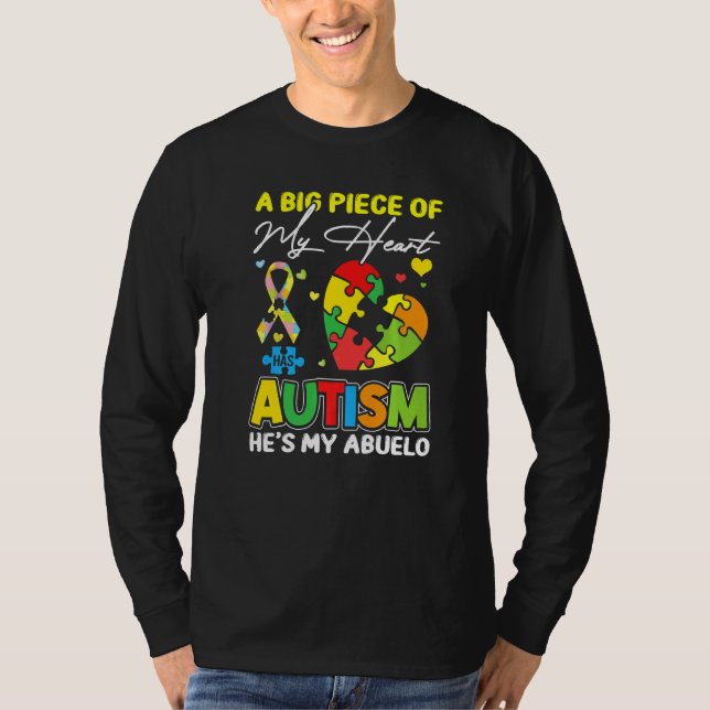 Camiseta Un Pedazo De Mi Corazón Tiene Autismo Mi Abuelo 1 (Anverso)
