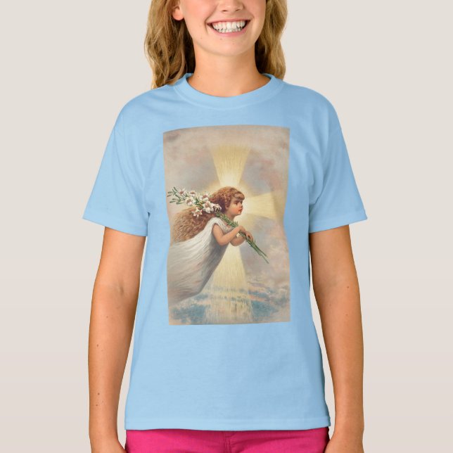 Camiseta Un pequeño ángel de bebé sostiene mentiras (Anverso)