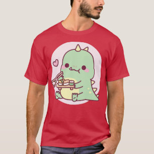Camiseta Un pequeño dinosaurio dulce ama el sushi japonés