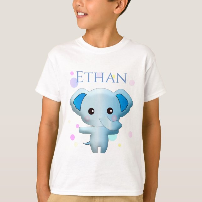 Camiseta Un pequeño elefante azul (Anverso)