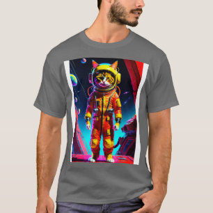 Camiseta Un pequeño gato lindo en el espacio