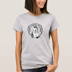 Camiseta Un pequeño problema: Gris de perro pastor inglés 1