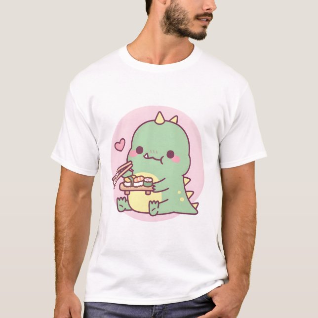 Camiseta Un pequeño y lindo doninito ama el sushi japonés (Anverso)