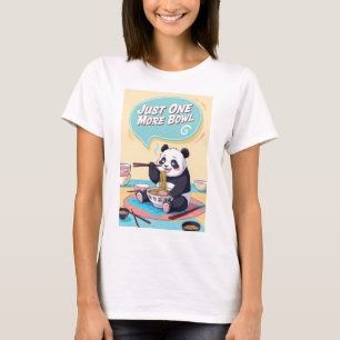 Camiseta Un perezoso panda de anime comiendo ramen y dicien