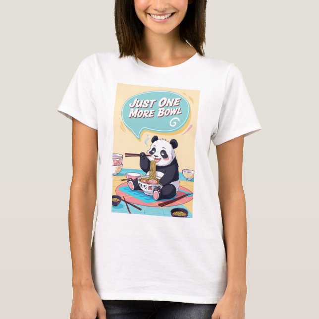 Camiseta Un perezoso panda de anime comiendo ramen y dicien (Anverso)