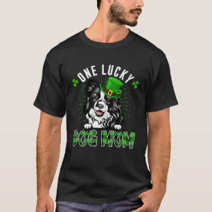 Camiseta Un Perro Afortunado Mama Border Collie Mom St Patr