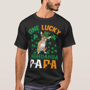 Camiseta Un perro afortunado Papá Chihuahua Rojo Día de San