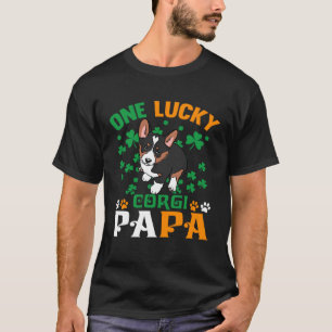 Camiseta Un perro afortunado papá Corgi tricolor Día de San