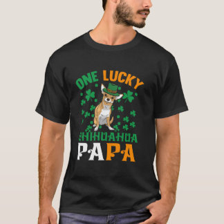 Camiseta Un Perro Afortunado Papa Red Chihuahua Dad St Patr