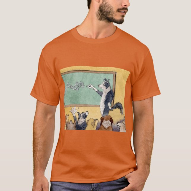 Camiseta Un perro Border Collie enseña matemáticas a sus ca (Anverso)